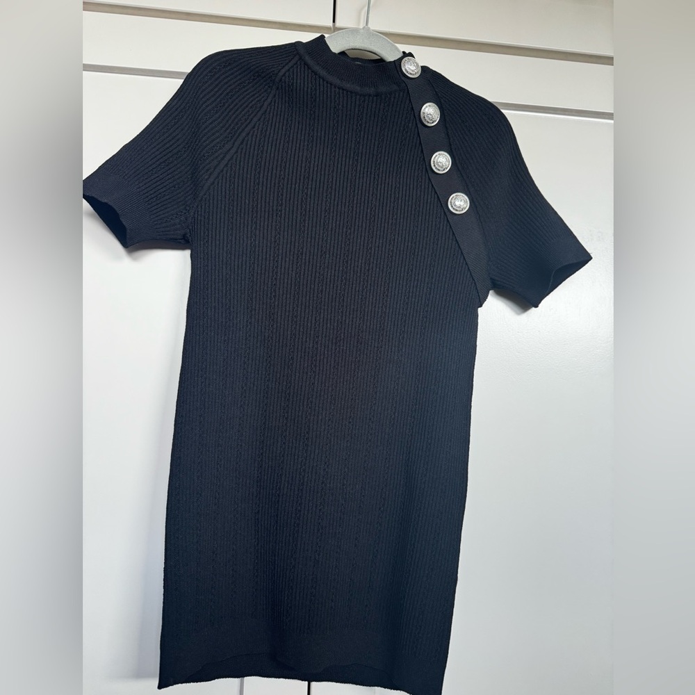 Balmain black knit top, size 6, France size 38
